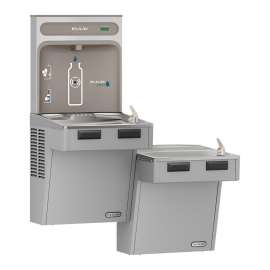 Ezh2O Bottle Filling Station With Mechanically Activated Bi-Level Ada Cooler Non-Filtered Refrigerated Light Gray, EMABFTL8WSLK