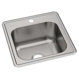 Celebrity Stainless Steel 20" X 20" X 10-1/8" 1-Hole Single Bowl Drop-In Laundry Sink, ESE2020101