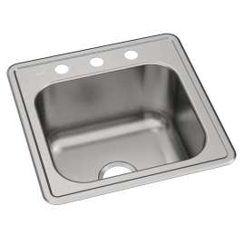 Celebrity Stainless Steel 20" X 20" X 10-1/8" 3-Hole Single Bowl Drop-In Laundry Sink, ESE2020103