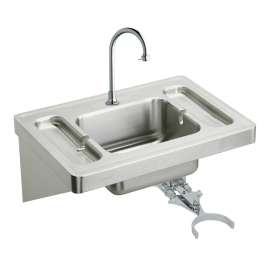 Stainless Steel 28" X 20" X 7-1/2" Wall Hung Lavatory Sink Kit, ESLV2820KC