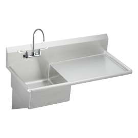 Stainless Steel 49-1/2" X 24" X 10 Wall Hung Service Sink Kit, ESS4924RW6C