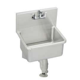 Stainless Steel 25" X 19-1/2" X 12 Wall Hung Service Sink Kit W/Faucet W/3" Bucket Hook Spout And P-Trap, ESSB2520C