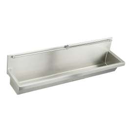Stainless Steel 48" X 14" X 8" Wall Hung Multiple Station Urinal Kit W/Strainer, EU4814C