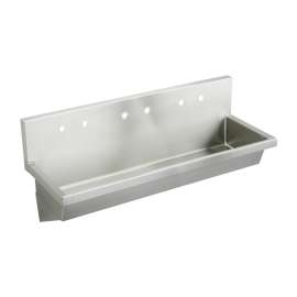 Stainless Steel 72" X 20" X 8" 6-Hole Wall Hung Multiple Station Hand Wash Sink, EWMA72206