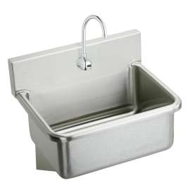Stainless Steel 25" X 19.5" X 10-1/2" Wall Hung Single Bowl Hand Wash Sink Kit W/Sensor Faucet, EWS2520SACC