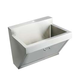 Stainless Steel 30" X 23" X 11" Wall Hung Single Bowl Surgeon 1-Hole Scrub Sink, EWSF130261
