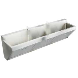 Stainless Steel 90" X 23" X 26" Wall Hung Triple Station Surgeon Scrub Sink, EWSF390260