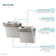Dual Hands-Free Activation Bi-Level Ada Cooler Non-Filtered Refrigerated Light Gray, EZOOSTL8LC