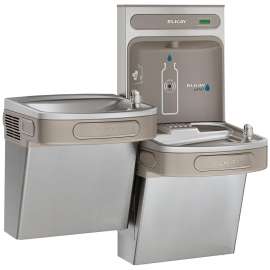 Ezh2O Bottle Filling Station & Versatile Bi-Level Ada Vandal-Resistant Cooler Non-Filtered Refrigerated Stainless, EZSTL8WSVRSK