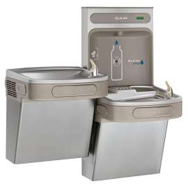 Ezh2O Bottle Filling Station & Versatile Bi-Level Ada Cooler Non-Filtered Non-Refrigerated Stainless, EZSTLDDWSSK
