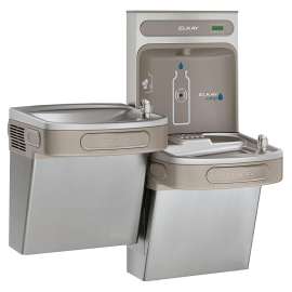 Ezh2O Bottle Filling Station & Versatile Bi-Level Ada Vandal-Resistant Cooler Non-Filtered Non-Refrigerated Stainless, EZSTLDDWSVRSK