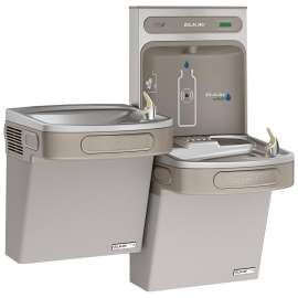 Ezh2O Bottle Filling Station & Versatile Bi-Level Ada Cooler High Efficiecny Non-Filtered Refrigerated Light Gray, EZSTLG8WSLK