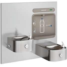 Ezh2O Bottle Filling Station & Integral Soft Sides(R) Fountain Non-Filtered Non-Refrigerated Stainless, EZWS-EDFP217K