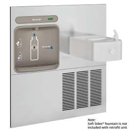 Ezh2O Retrofit Bottle Filling Station For Soft Sides(R) Fountain Non-Filtered Refrigerated Stainless, EZWS-ERFP8-RF