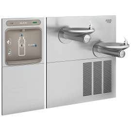 Ezh2O Bottle Filling Station & Swirlflo(R) Bi-Level Fountain High Efficiency Non-Filtered Refrigerated Stainless, EZWS-SFGRN28K