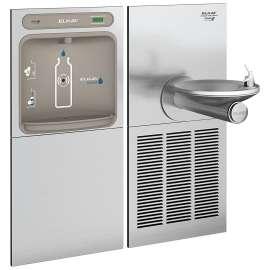 Ezh2O Bottle Filling Station & Swirlflo(R) Single Fountain High Efficiency Non-Filtered Refrigerated Stainless, EZWS-SFGRN8K