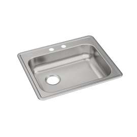 Dayton Stainless Steel 25" X 21-1/4" X 5-3/8" 2-Hole Single Bowl Drop-In Sink With Left Drain, GE12521L2
