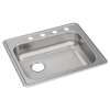 Dayton Stainless Steel 25" X 21-1/4" X 5-3/8" 4-Hole Single Bowl Drop-In Sink With Left Drain, GE12521L4