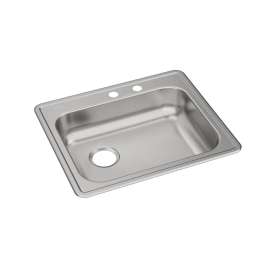 Dayton Stainless Steel 25" X 21-1/4" X 5-3/8" Mr2-Hole Single Bowl Drop-In Sink With Left Drain, GE12521LMR2