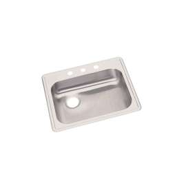 Dayton Stainless Steel 25" X 22" X 5-3/8" Mr2-Hole Single Bowl Drop-In Sink With Left Drain, GE12522MR2