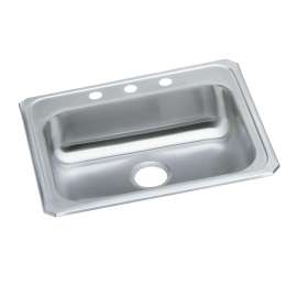 Celebrity Stainless Steel 25" X 21-1/4" X 5-3/8" 4-Hole Single Bowl Drop-In Sink, GECR25214