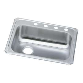 Celebrity Stainless Steel 25" X 21-1/4" X 5-3/8" 4-Hole Single Bowl Drop-In Sink With Left Drain, GECR2521L4