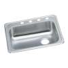 Celebrity Stainless Steel 25" X 21-1/4" X 5-3/8" 4-Hole Single Bowl Drop-In Sink With Right Drain, GECR2521R4