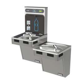 Hydroboost Bottle Filling Station & Bi-Level Ada Cooler Non-Filtered Refrigerated Platinum Vinyl, HTHB-HAC8BLPV-NF
