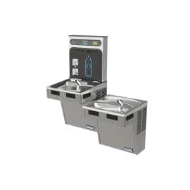 Hydroboost Bottle Filling Station & Bi-Level Ada Cooler Filtered Refrigerated Platinum Vinyl, HTHB-HAC8BLPV-WF