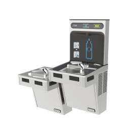 Hydroboost Bottle Filling Station & Bi-Level Reverse Ada Cooler Non-Filtered Refrigerated Stainless, HTHB-HAC8BLRSS-NF