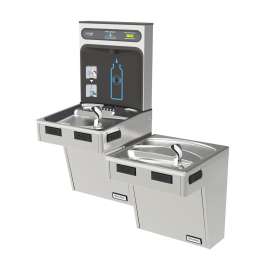 Hydroboost Bottle Filling Station & Bi-Level Ada Cooler Non-Filtered Refrigerated Stainless, HTHB-HAC8BLSS-NF