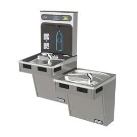 Hydroboost Bottle Filling Station & Bi-Level Ada Cooler High Efficiency Non-Filtered Refrigerated Platinum Vinyl, HTHB-HACG8BLPV-NF