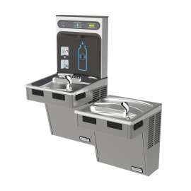 Hydroboost Bottle Filling Station & Bi-Level Ada Cooler High Efficiency Filtered Refrigerated Platinum Vinyl, HTHB-HACG8BLPV-WF