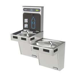 Hydroboost Bottle Filling Station & Bi-Level Ada Cooler High Efficiency Non-Filtered Refrigerated Stainless, HTHB-HACG8BLSS-NF