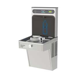 Hydroboost Bottle Filling Station & Single Vandal-Resistant Cooler High Efficiency Filtered Refrigerated Stainless, HTHB-HVRGRN8-WF