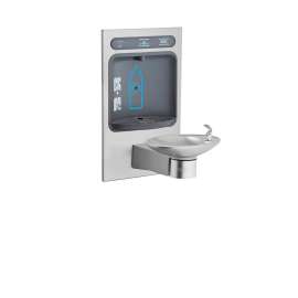 Halsey Taylor Hydroboost(R) Bottle Filling Station & Integral Ovl-Ii Fountain Filtered Non-Refrigerated Stainless, HTHBWF-OVLEBP-I