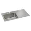 Lustertone Classic Stainless Steel 43" X 22" X 10" 2-Hole Single Bowl Drop-In Sink W/Left Drainboard, ILGR4322L2