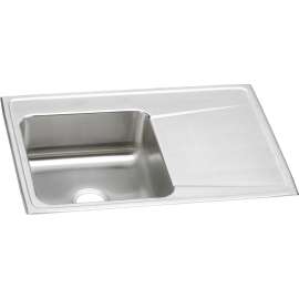 Lustertone Classic Stainless Steel 33" X 22" X 7-5/8", Single Bowl Drop-In Sink With Drainboard, ILR3322L0