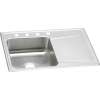 Lustertone Classic Stainless Steel 33" X 22" X 7-5/8" 4-Hole Single Bowl Drop-In Sink W/Left Drainboard, ILR3322L4