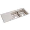 Lustertone Classic Stainless Steel 48" X 22" X 7-5/8" Mr2-Hole Equal Double Bowl Drop-In Sink W/Right Drainboard, ILR4822RMR2