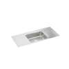Lustertone Classic Stainless Steel 54" X 22" X 7-5/8" 1-Hole Single Bowl Drop-In Sink W/Drainboard, ILR5422DD1