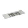 Lustertone Classic Stainless Steel 66" X 22" X 7-5/8" 2-Hole Equal Double Bowl Drop-In Sink W/Right Drainboard, ILR6622DD2