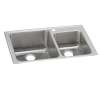 Lustertone Classic Stainless Steel 33" X 22" X 10" 3-Hole 60/40 Double Bowl Drop-In Sink, LFGR33223