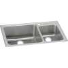 Lustertone Classic Stainless Steel 37" X 22" X 10" 1-Hole 60/40 Double Bowl Drop-In Sink, LFGR37221