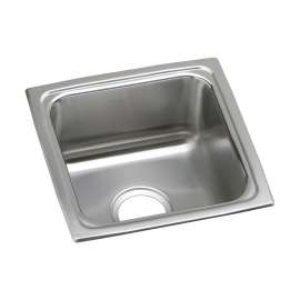Lustertone Classic Stainless Steel 15" X 15" X 7-5/8" Single Bowl Drop-In Bar Sink, LFR1515