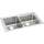 Lustertone Classic Stainless Steel 37" X 22" X 10" Offset 1-Hole Double Bowl Drop-In Sink, LGR37221