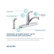 Everyday Four Hole Deck Mount Kitchen Faucet With Lever Handle And Side Spray And Deck Plate/Escutcheon Chrome, LK1001CR