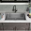 Everyday Single Hole Kitchen Faucet With Pull-Down Spray And Forward Only Lever Handle Matte Black, LK1410MB