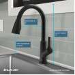 Everyday Single Hole Kitchen Faucet With Pull-Down Spray And Forward Only Lever Handle Matte Black, LK1410MB