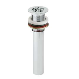 1-1/2" Drain Fitting Chrome Plated Brass With Perforated Grid And Tailpiece, LK174LO